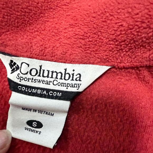 Columbia Sportswear Fleece Jacket Red Full Zip Women's Size Small - Picture 2 of 3